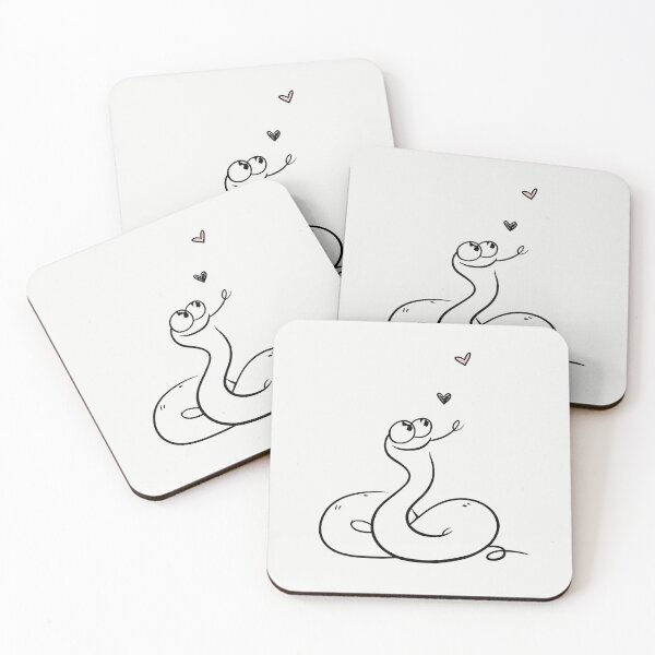 Item preview, Cute Minimalist Snake Hearts Line Art designed and sold by PixelQ.