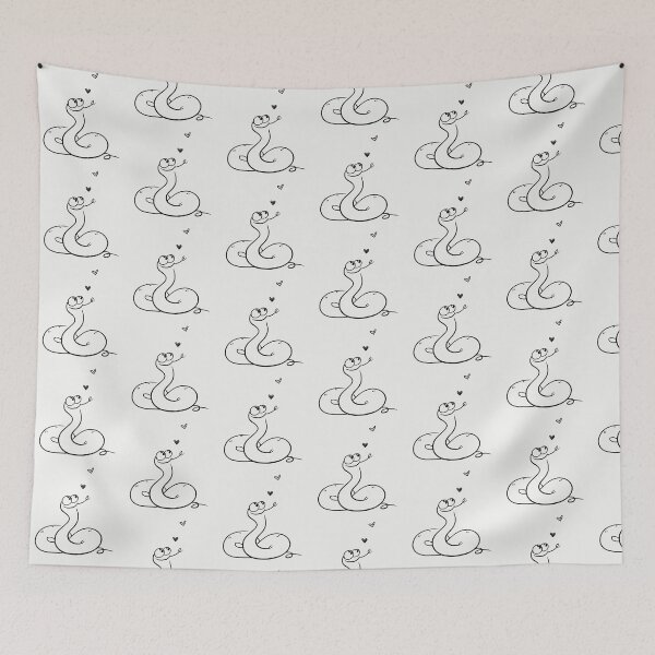 Item preview, Cute Minimalist Snake Hearts Line Art designed and sold by PixelQ.