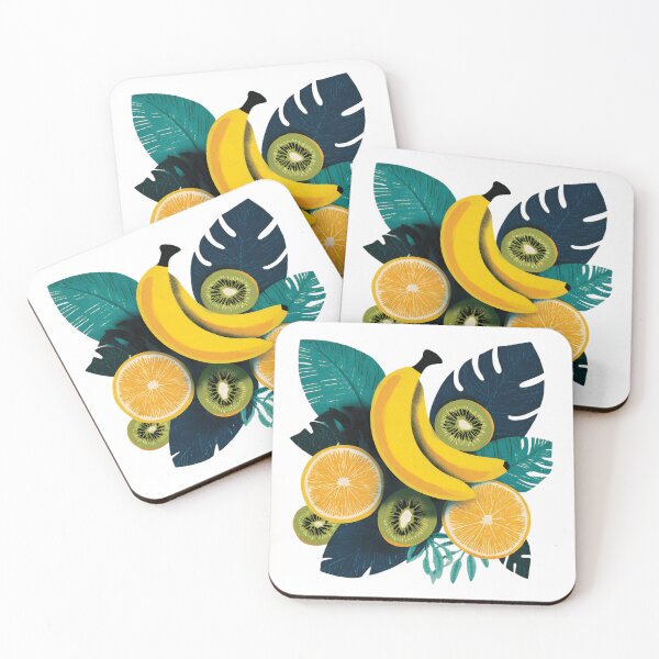 Item preview, Tropical Fruit & Monstera Leaves Retro Summer Art designed and sold by ayatstudio.