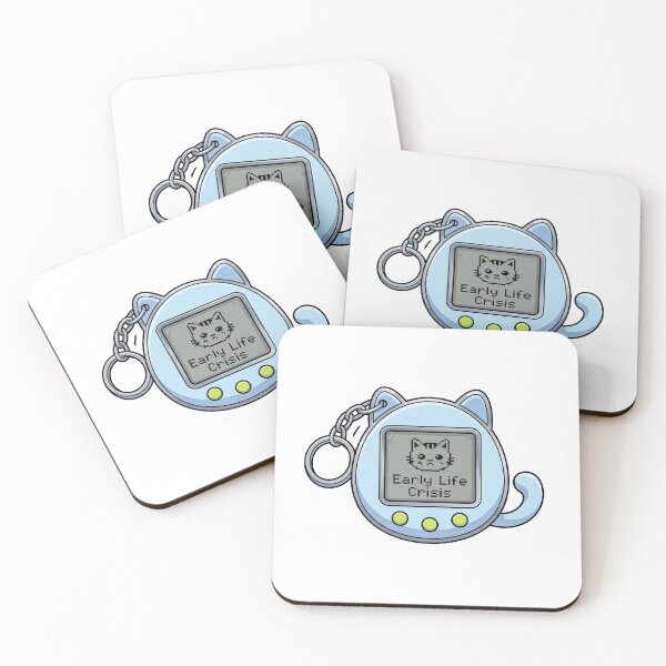 Item preview, Cute Sad Cat Tamagotchi Early Life Crisis designed and sold by CrystalMineArts.