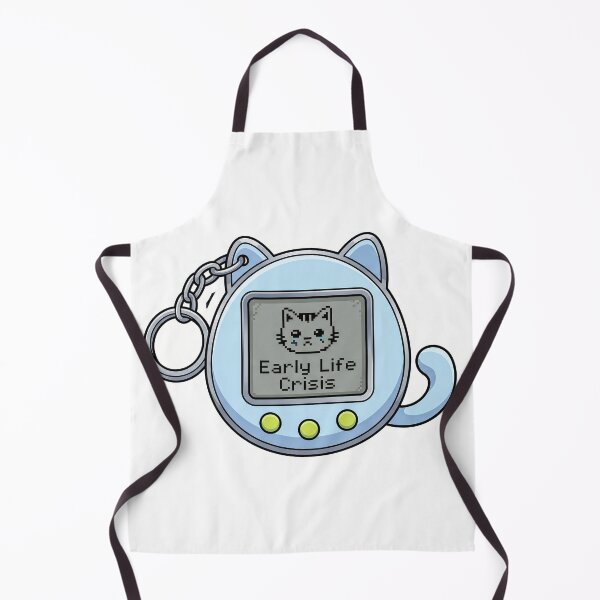 Item preview, Cute Sad Cat Tamagotchi Early Life Crisis designed and sold by CrystalMineArts.