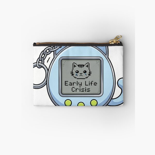 Item preview, Cute Sad Cat Tamagotchi Early Life Crisis designed and sold by CrystalMineArts.