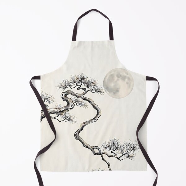 Item preview, ​Tranquil Moon and Majestic Pine - Minimalist Zen Ink Painting designed and sold by SOOstudio73.