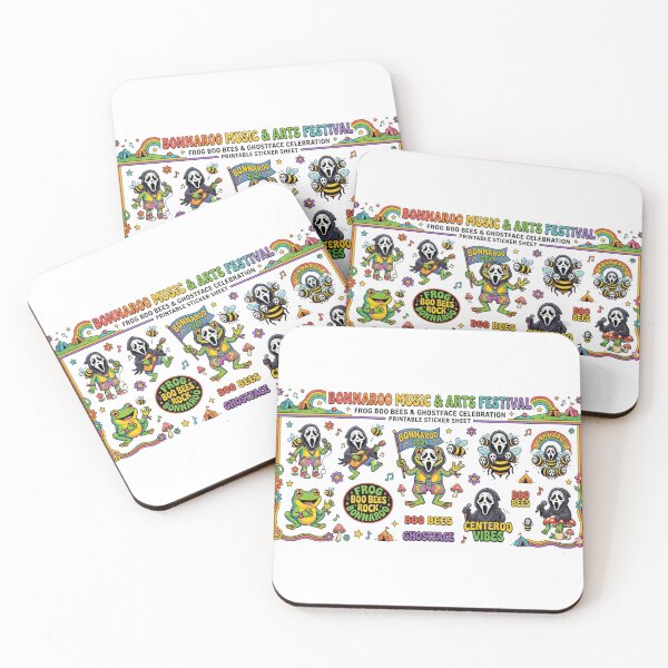 Item preview, Bonnaroo Groovy Ghosts: Hippie Ghost Sticker Sheet — Frogs & Bees, Printable Festival Stickers designed and sold by Ulikedigital14.