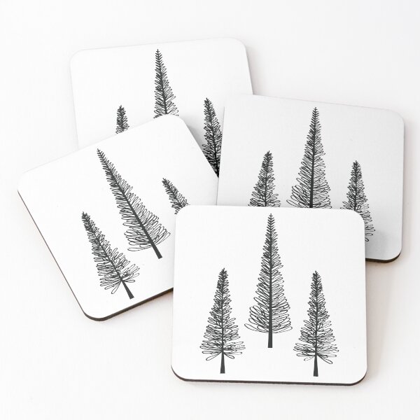 Item preview, Three Pine Trees Black designed and sold by Pinkdeer Designs.