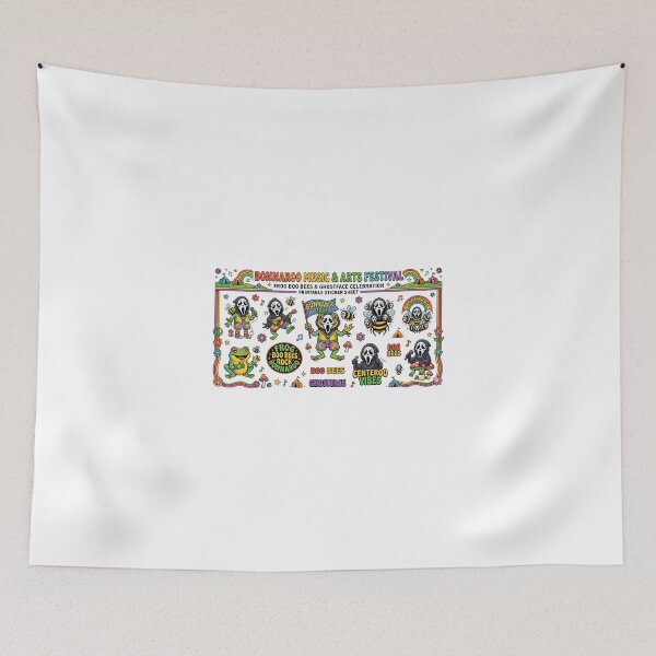 Item preview, Bonnaroo Groovy Ghosts: Hippie Ghost Sticker Sheet — Frogs & Bees, Printable Festival Stickers designed and sold by Ulikedigital14.