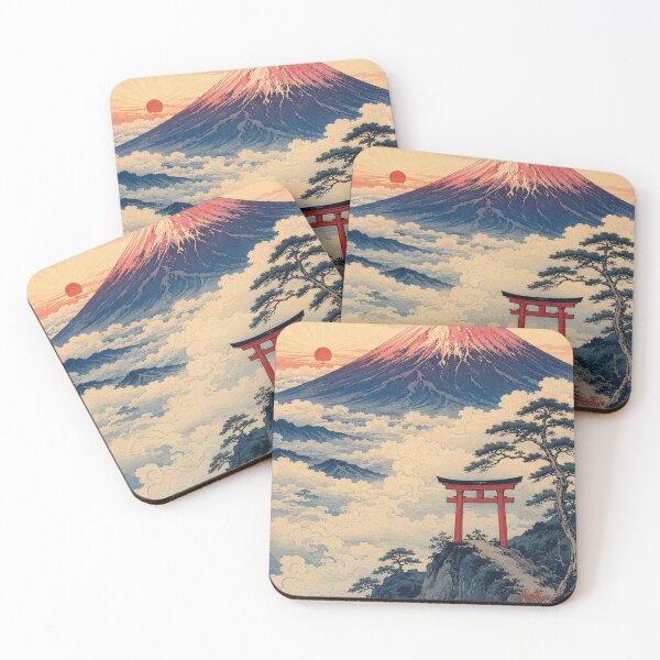 Item preview, Fujisan Dawn - Vintage Japanese Landscape Ukiyo-e Woodblock  designed and sold by bapupa.