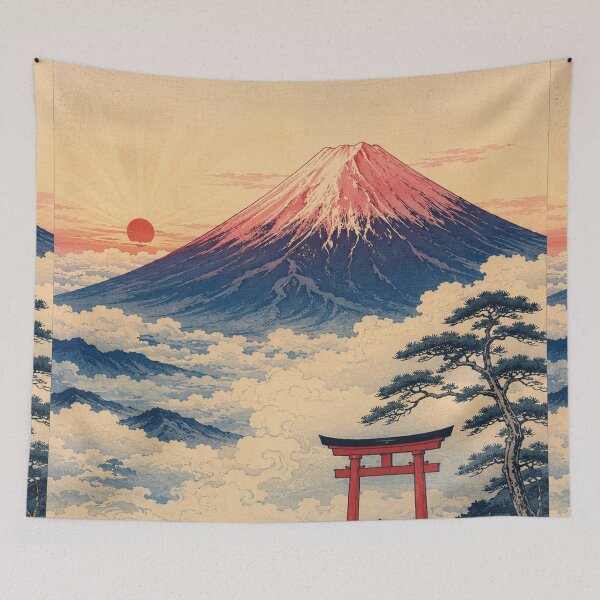 Item preview, Fujisan Dawn - Vintage Japanese Landscape Ukiyo-e Woodblock  designed and sold by bapupa.