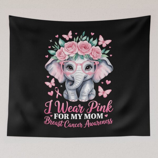 Item preview, I Wear Pink For My Mom Elephant Breast Cancer Awareness designed and sold by SapfireStuArt.