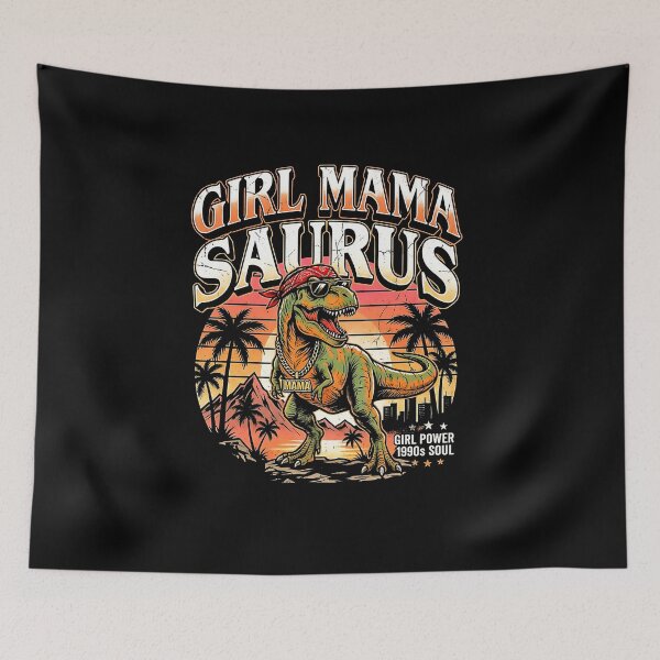 Item preview, Girl Mama Saurus Girl Power 90s Soul Retro T-Rex Mom Daughters Dino  designed and sold by graphixpolash.