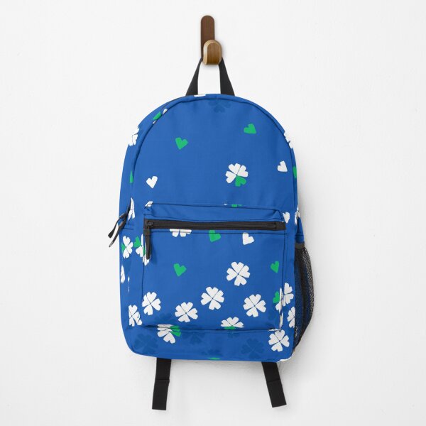 Item preview, Four Leaf Clovers and Hearts in White and Green on Royal Blue designed and sold by ArtyFridgees.