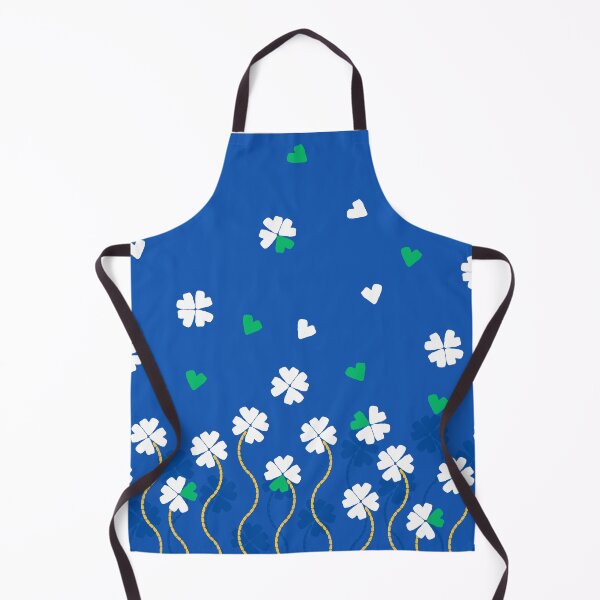 Item preview, Four Leaf Clovers and Hearts in White and Green on Royal Blue designed and sold by ArtyFridgees.