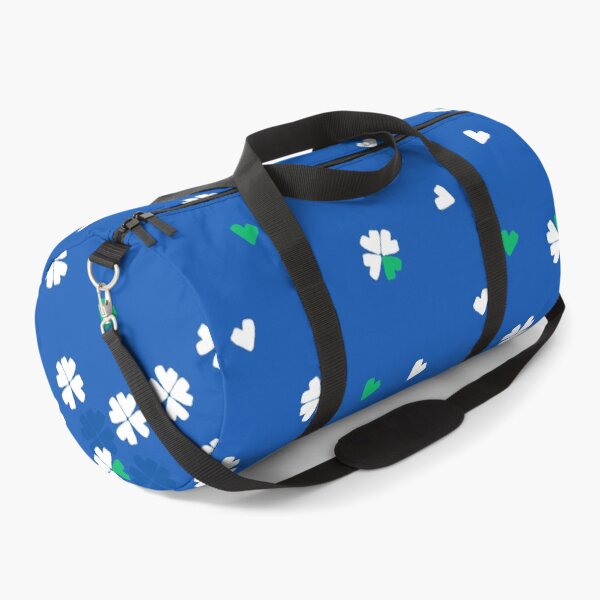 Item preview, Four Leaf Clovers and Hearts in White and Green on Royal Blue designed and sold by ArtyFridgees.