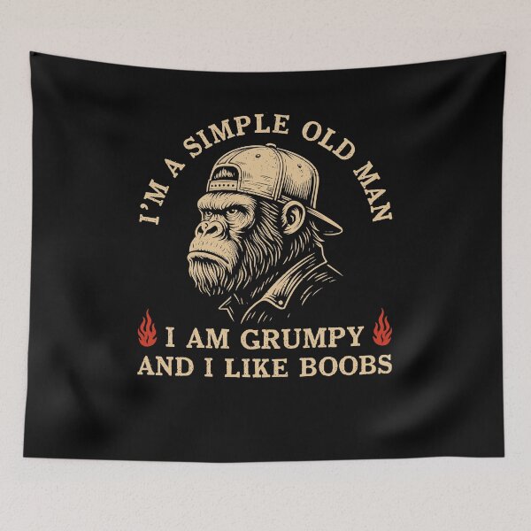 Item preview, I'm A Simple Old Man I Am Grumpy And I Like Boobs designed and sold by Hedoraxe.