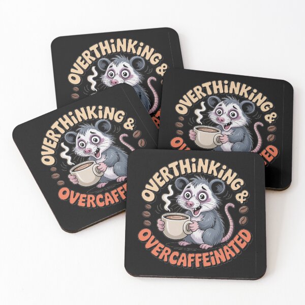 Item preview, Funny Overthinking Overcaffeinated Opossum Coffee Meme designed and sold by AlexandraSand.
