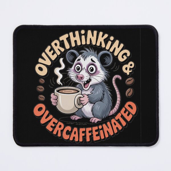 Item preview, Funny Overthinking Overcaffeinated Opossum Coffee Meme designed and sold by AlexandraSand.