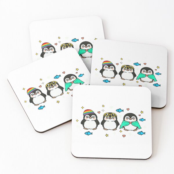 Item preview, Cute Funny Penguins Kawaii Style Illustration designed and sold by Sovira Studio .