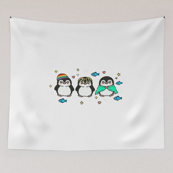 Item preview, Cute Funny Penguins Kawaii Style Illustration designed and sold by Sovira Studio .