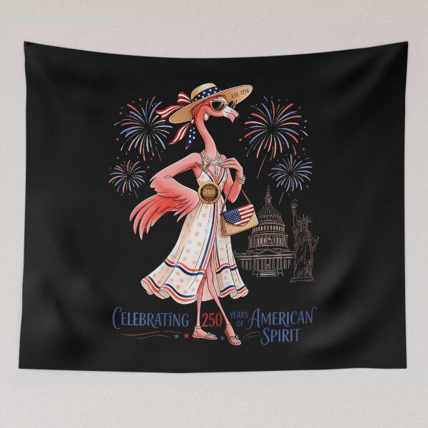 Item preview, Patriotic Flamingo 250 Years American Spirit designed and sold by Fereskabilon.