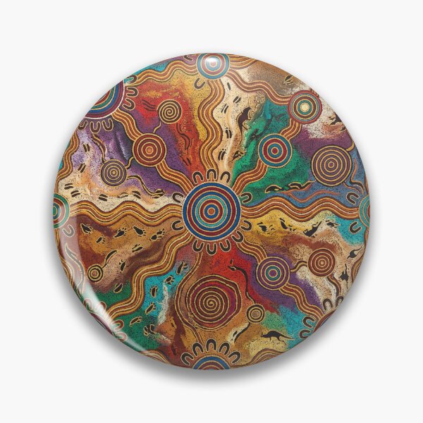 Item preview, Topographical Ochre: Central Desert Style Waterhole Pattern Print designed and sold by FreiherrPK.
