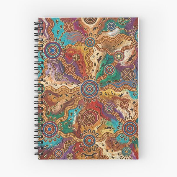 Item preview, Topographical Ochre: Central Desert Style Waterhole Pattern Print designed and sold by FreiherrPK.