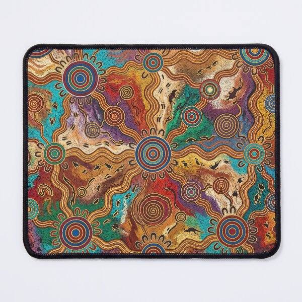 Item preview, Topographical Ochre: Central Desert Style Waterhole Pattern Print designed and sold by FreiherrPK.