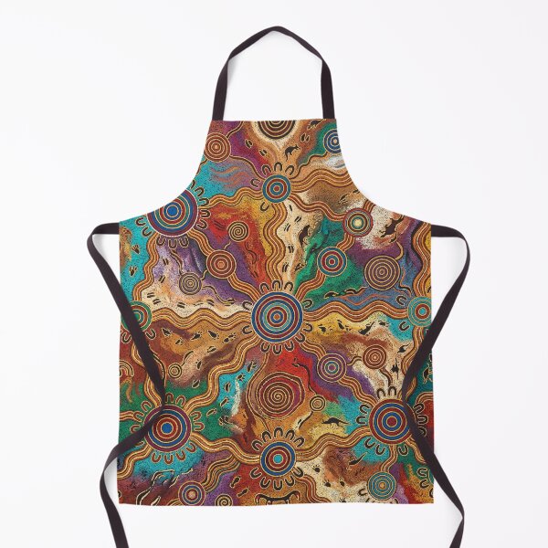 Item preview, Topographical Ochre: Central Desert Style Waterhole Pattern Print designed and sold by FreiherrPK.