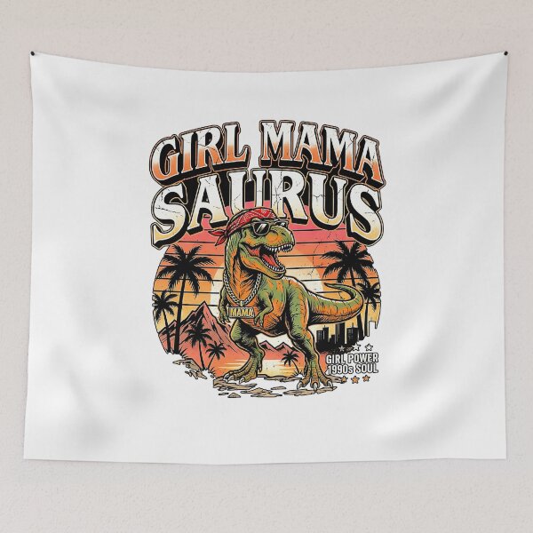 Item preview,  Girl Mama Saurus Girl Power 90s Soul Retro T-Rex Mom Daughters Dino  designed and sold by graphixpolash.