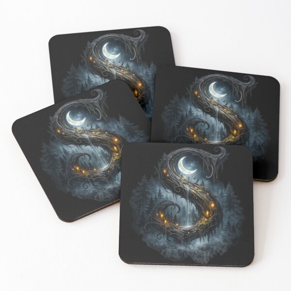 Item preview, Letter S Dark Forest Moon Lantern Gothic Monogram Gift designed and sold by irfanshikh.