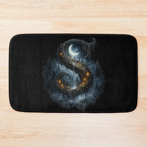 Item preview, Letter S Dark Forest Moon Lantern Gothic Monogram Gift designed and sold by irfanshikh.