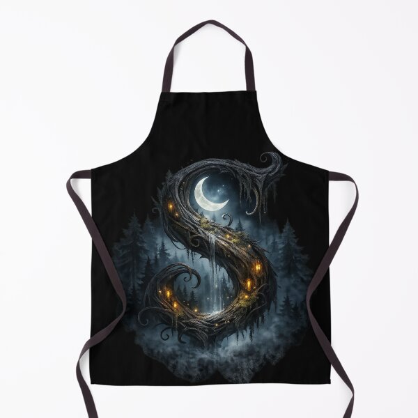 Item preview, Letter S Dark Forest Moon Lantern Gothic Monogram Gift designed and sold by irfanshikh.