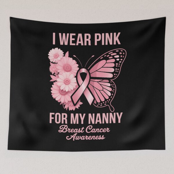 Item preview, I Wear Pink For My Nanny Butterfly Breast Cancer Awareness designed and sold by SapfireStuArt.
