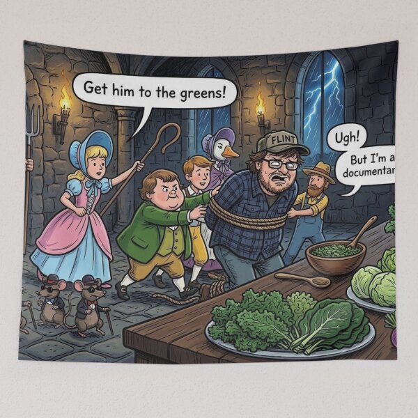 Item preview, Medieval Dark Castle Vegetable Buffet: Nursery Rhyme Michael Moore designed and sold by Uniqueartai.