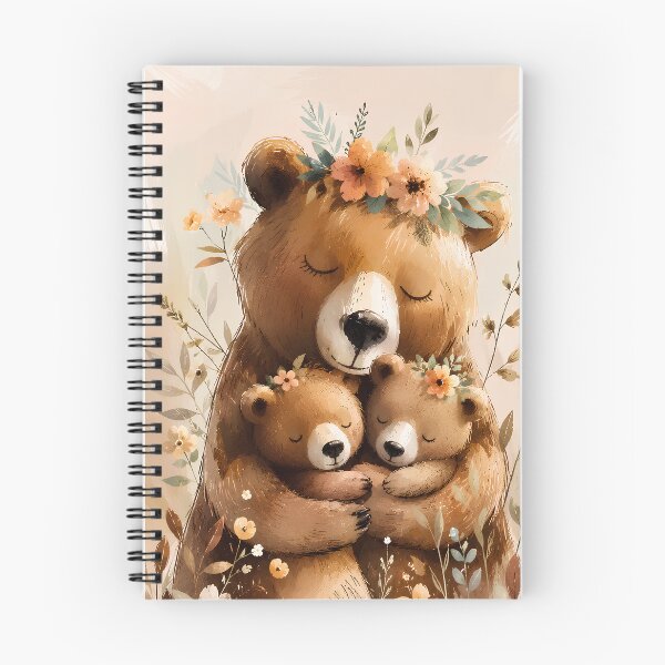 Item preview, Adorable Bear Mom Hugging Two Cubs designed and sold by ArtPompon.