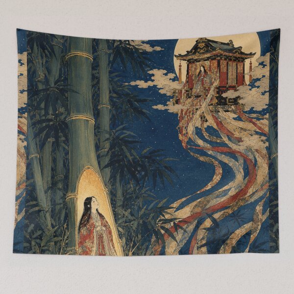 Item preview, Kaguya’s Moon Path - Vintage Japanese Legends Ukiyo-e Woodblock  designed and sold by bapupa.
