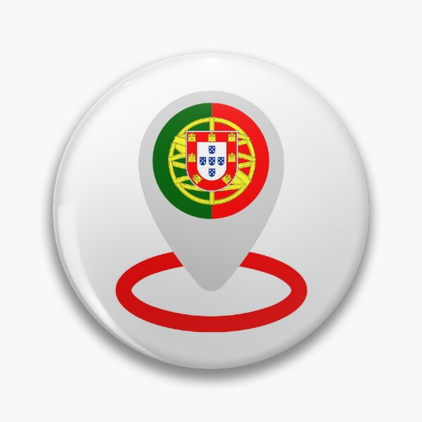 Artikelvorschau, Portugal Flagge Reisekarte Stecknadel-Symbol entworfen und verkauft von debbiebento.