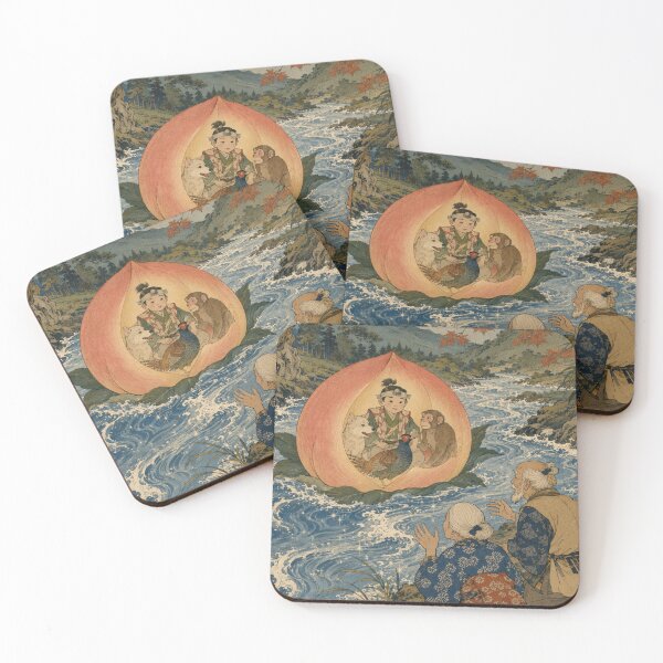 Item preview, Peach Boy - Vintage Japanese Legends Ukiyo-e Woodblock  designed and sold by bapupa.