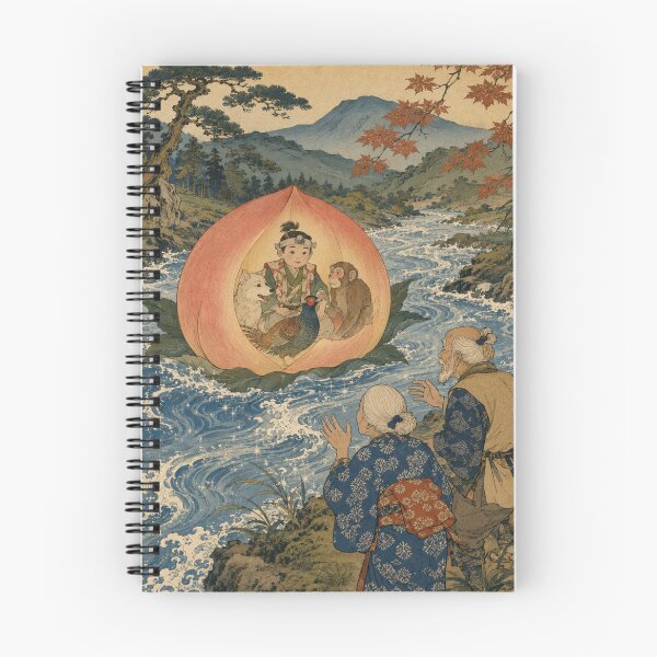 Item preview, Peach Boy - Vintage Japanese Legends Ukiyo-e Woodblock  designed and sold by bapupa.
