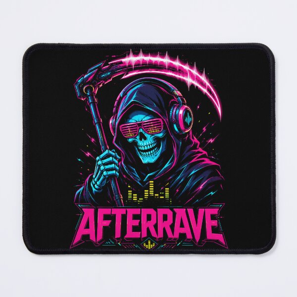 Item preview, AfterRave - Grim Reaper DJ Neon Ravecore Design designed and sold by FocusedPatterns.