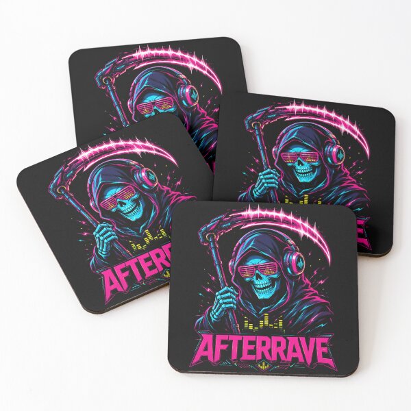 Item preview, AfterRave - Grim Reaper DJ Neon Ravecore Design designed and sold by FocusedPatterns.