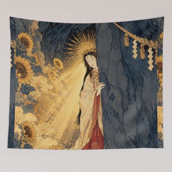 Item preview, The Sun Cave - Vintage Japanese Legends Ukiyo-e Woodblock  designed and sold by bapupa.