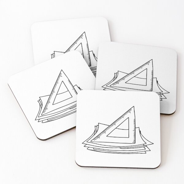 Item preview, Scattered Papers Under Triangle Ruler designed and sold by rasagamastore.