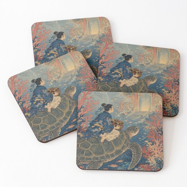 Item preview, Urashima’s Sea Journey - Vintage Japanese Legends Ukiyo-e Woodblock  designed and sold by bapupa.
