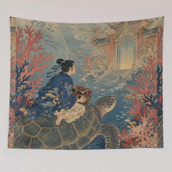 Item preview, Urashima’s Sea Journey - Vintage Japanese Legends Ukiyo-e Woodblock  designed and sold by bapupa.