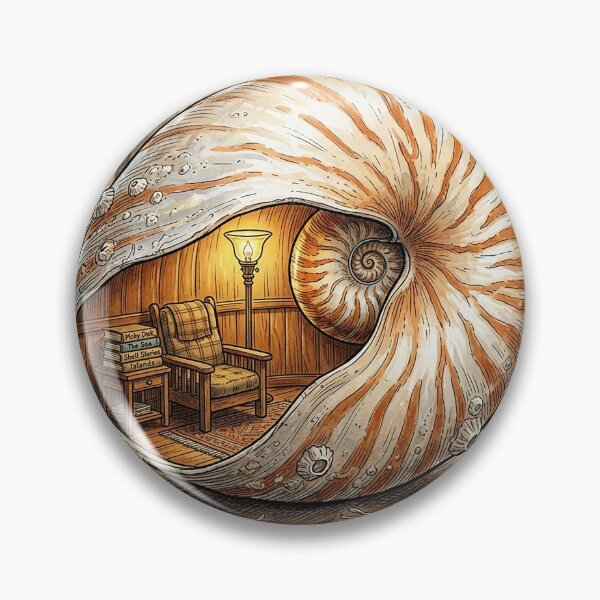 Item preview, Chronically Offline Nautilus Shell Sanctuary Art designed and sold by GrabaHuk.