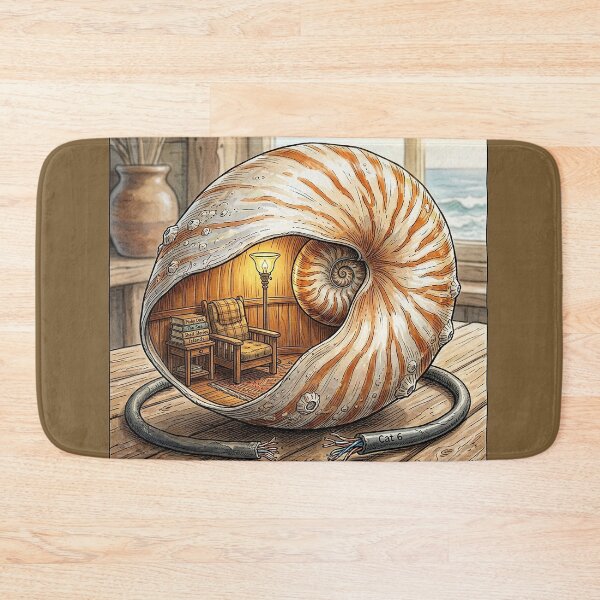 Item preview, Chronically Offline Nautilus Shell Sanctuary Art designed and sold by GrabaHuk.