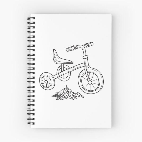 Item preview, Tricycle Beside Pile of Autumn Leaves designed and sold by rasagamastore.