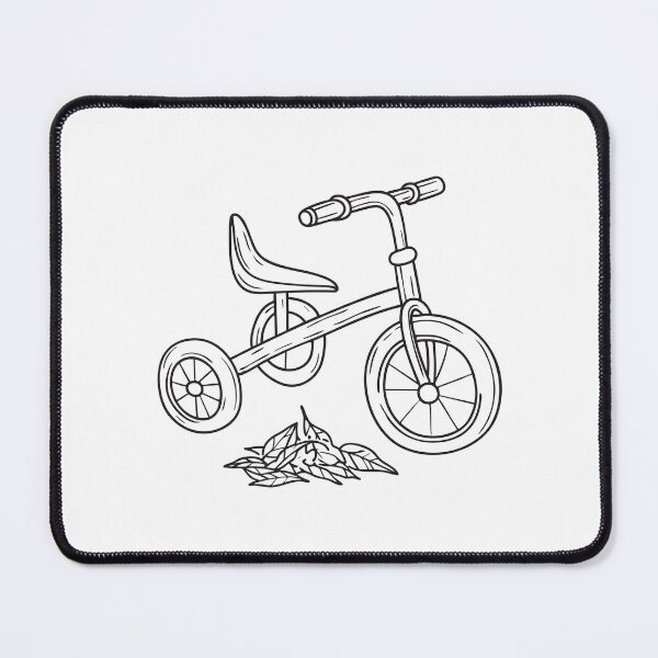 Item preview, Tricycle Beside Pile of Autumn Leaves designed and sold by rasagamastore.