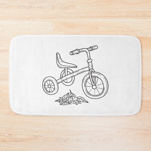 Item preview, Tricycle Beside Pile of Autumn Leaves designed and sold by rasagamastore.