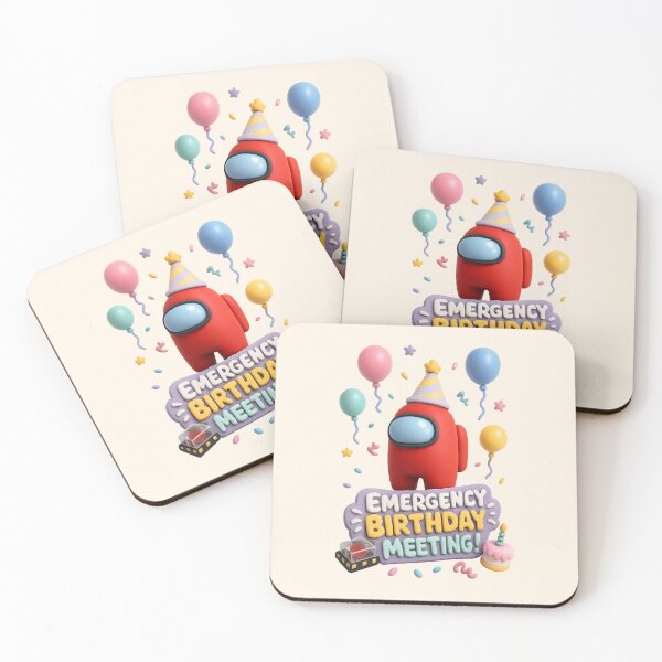 Item preview, Cute Space Crewmate Birthday Party - Emergency Birthday Meeting | Kawaii 3D Happy Birthday Art designed and sold by Moons Studio.